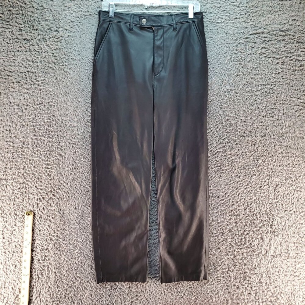 Levis Pants Womens 28 Premium Black Faux Leather Pants Math Club Slacks